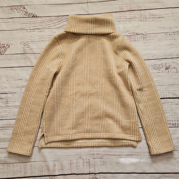 J.Crew Sweaters - J. Crew Tan White Houndstooth Cowl Neck Neutral Capsule Sweater Womens Medium